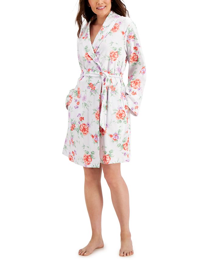 Charter Club Printed Cotton Wrap Robe, Created for Macy's & Reviews