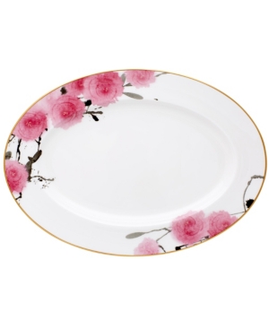 Noritake Yae Oval Platter, 14" In White And Pink