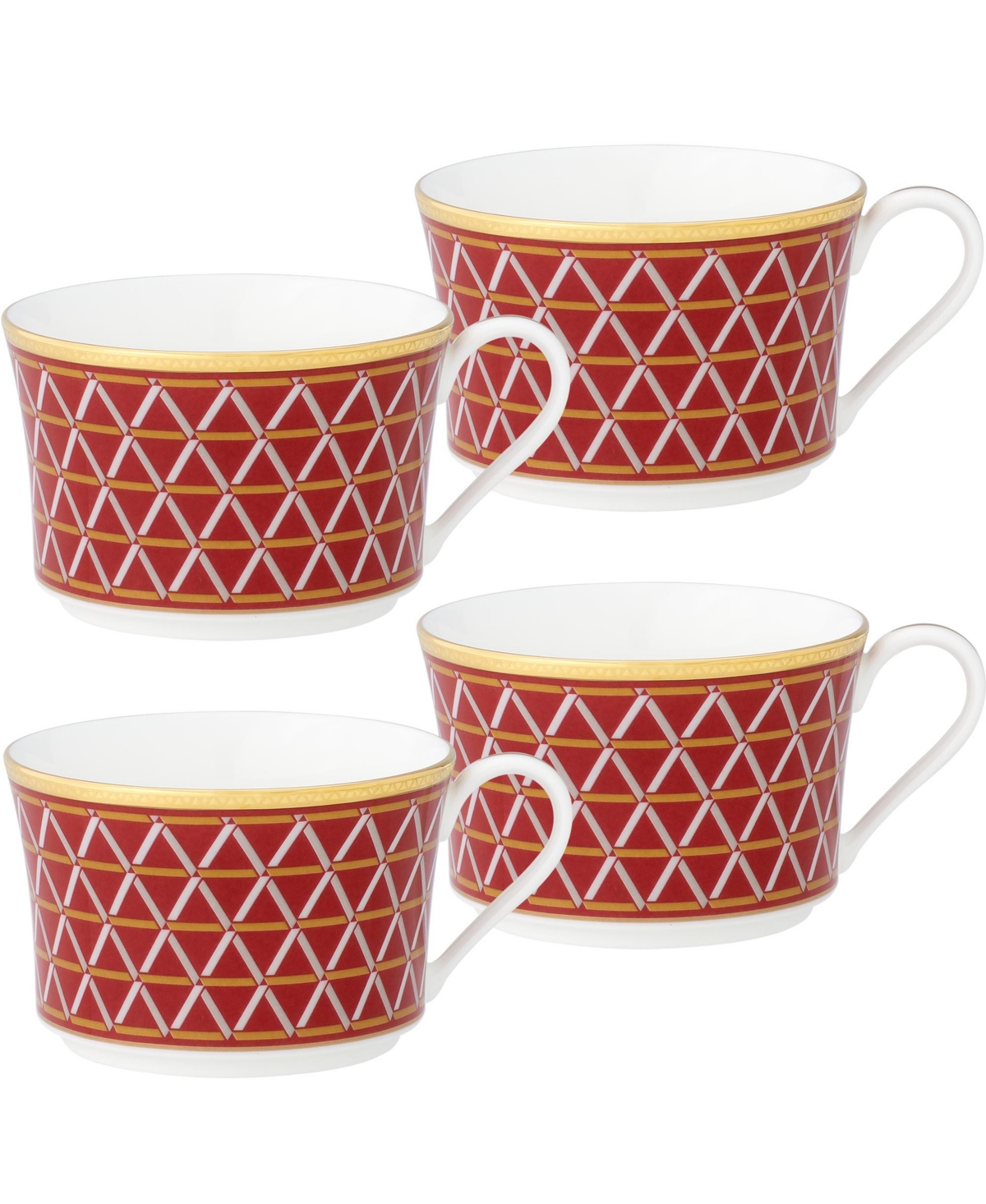 Noritake Crochet Set of 4 Cups, 7-1/2 oz. - White And Gold