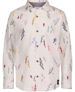 Calvin Klein Big Boys Printed Bolt Long Sleeve Shirt