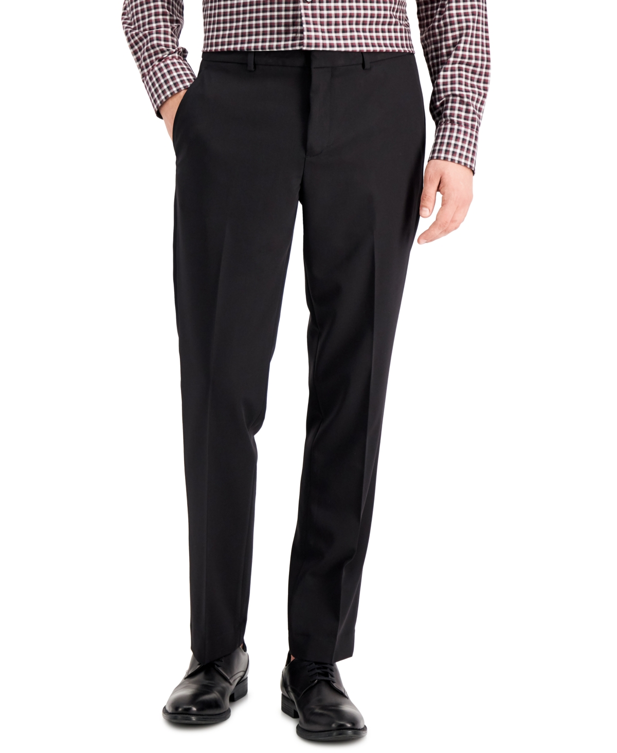 Shop Perry Ellis Portfolio Men's Modern-fit Stretch Solid Resolution Pants In Black Solid