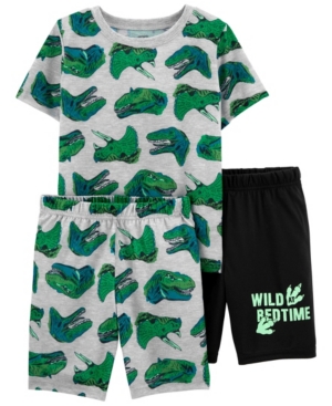 Carter's Little Boys Wild Dinos Loose Fit Pajamas 3 Pieces