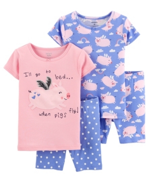 Carter's Baby Girls Pig Cotton Pajamas 4 Pieces