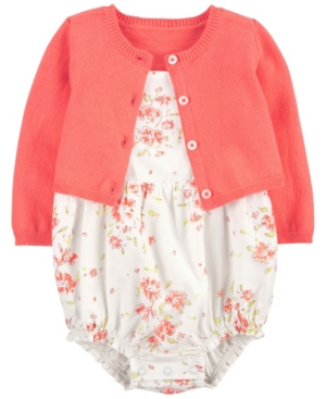 Carter's Baby Girls Cardigan and Romper Set 2 Pieces