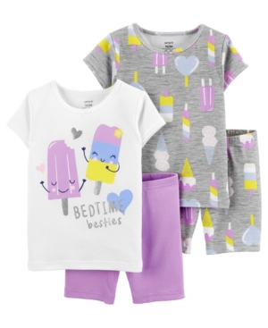 Baby Girls Ice Cream Cotton Pajamas 4 Pieces