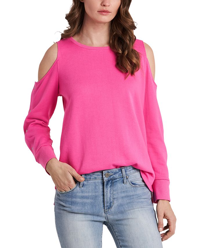 Vince Camuto Cold Shoulder Snap Sleeve Top Macy s