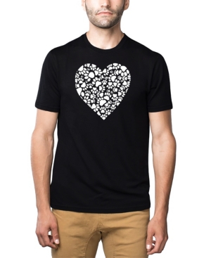 Men's Premium Blend Word Art Paw Prints Heart T-shirt