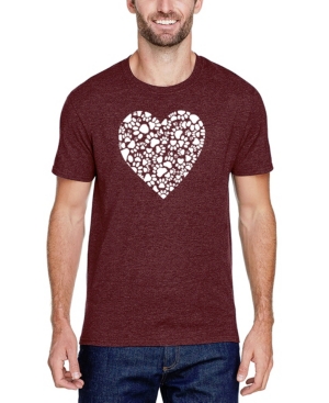Men's Premium Blend Word Art Paw Prints Heart T-shirt