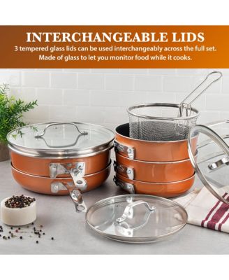 StackMaster 10-Piece Nonstick Ceramic Coating Cookware Set