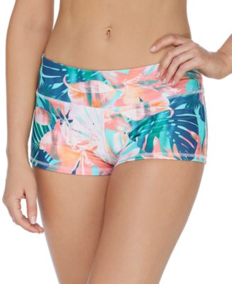 Raisins Pink Juniors Surf Solid Swim Solid High waisted Rise Shorts