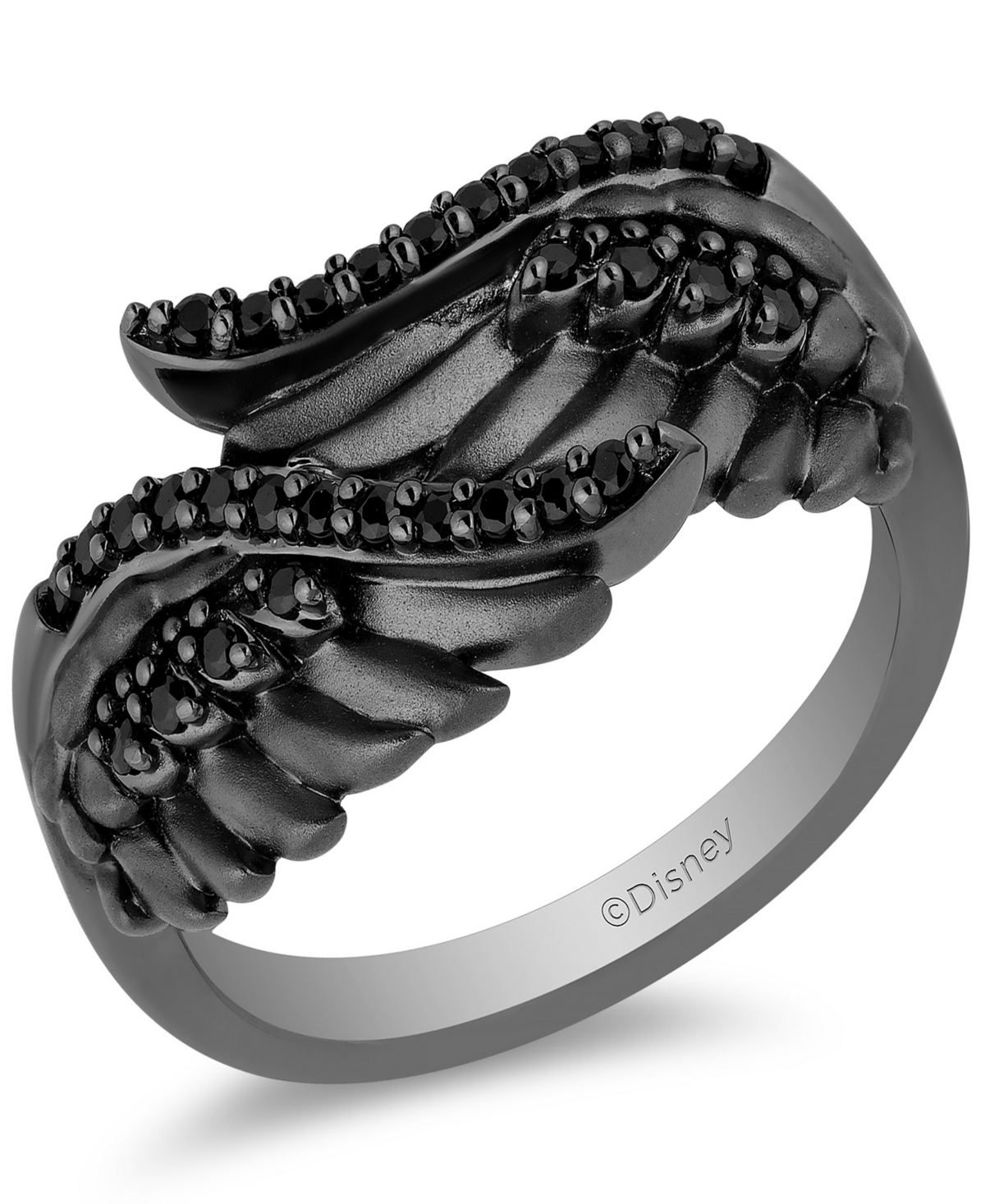 Black Diamond Maleficent Wing Ring (1/4 ct. t.w.) in Sterling Silver & Black Rhodium-Plate - Sterling Silver  Black Rhod
