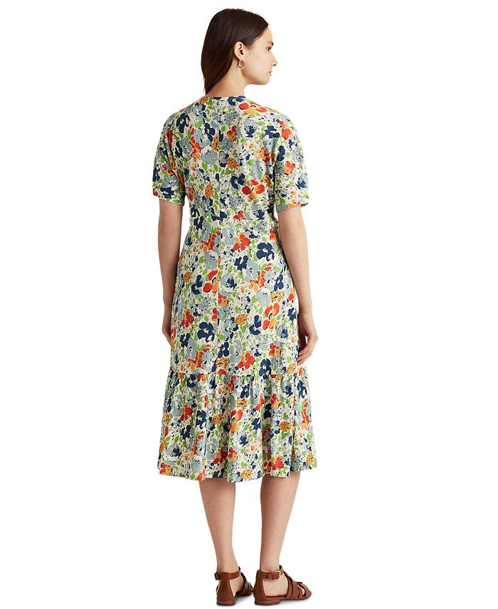 Lauren Ralph Lauren Floral Linen Blend Jersey Dress Macys