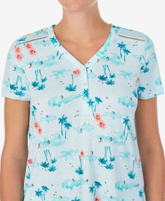 Cuddl Duds Women's Short Sleeve Pajama Set – Comfy Button-Down Top & Boxer Shorts - View #10
