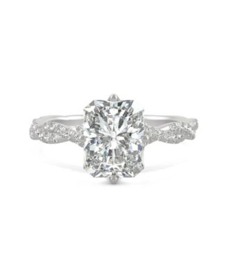 Moissanite Radiant Statement Ring 3-1/10 ct. t.w. Diamond Equivalent in 14k White Gold