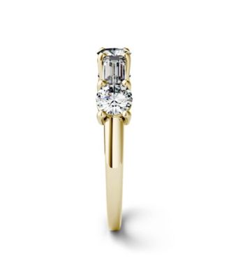 Moissanite Round and Baguette Stackable Ring 1-1/6 ct. tw. Diamond Equivalent in 14k Gold