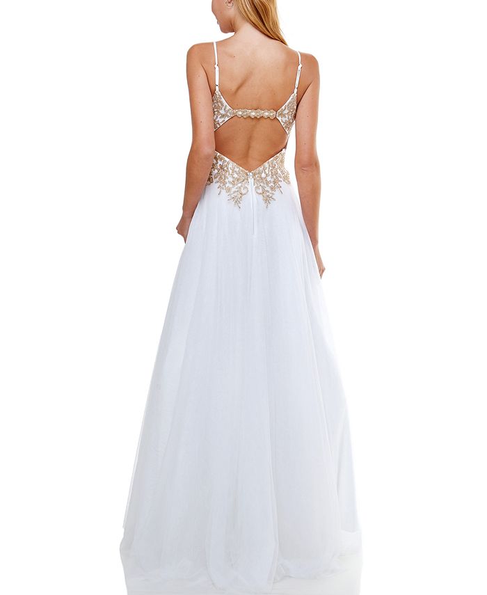 Say Yes to the Prom Juniors' Embellished Open Back Gown, Created for ...