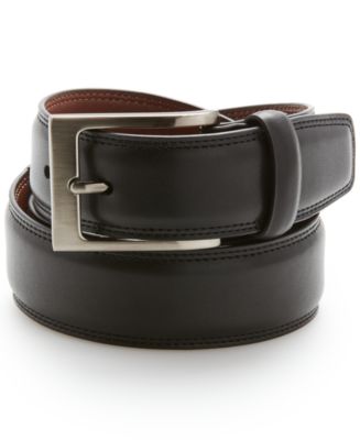 Perry Ellis Portfolio Men's Big and Tall Full Grain Leather Belt - Macy's