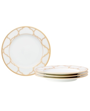 Noritake Eternal Palace Gold Set Of 4 Bread Butter/appetizer Plates, 6-1/2" In White And Gold
