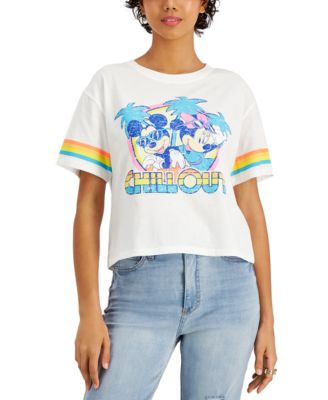 Disney - Juniors' Mickey and Minnie Mouse Chill Out-Graphic T-Shirt
