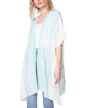 Steve Madden Tie-dyed Kimono Coverup In Mint