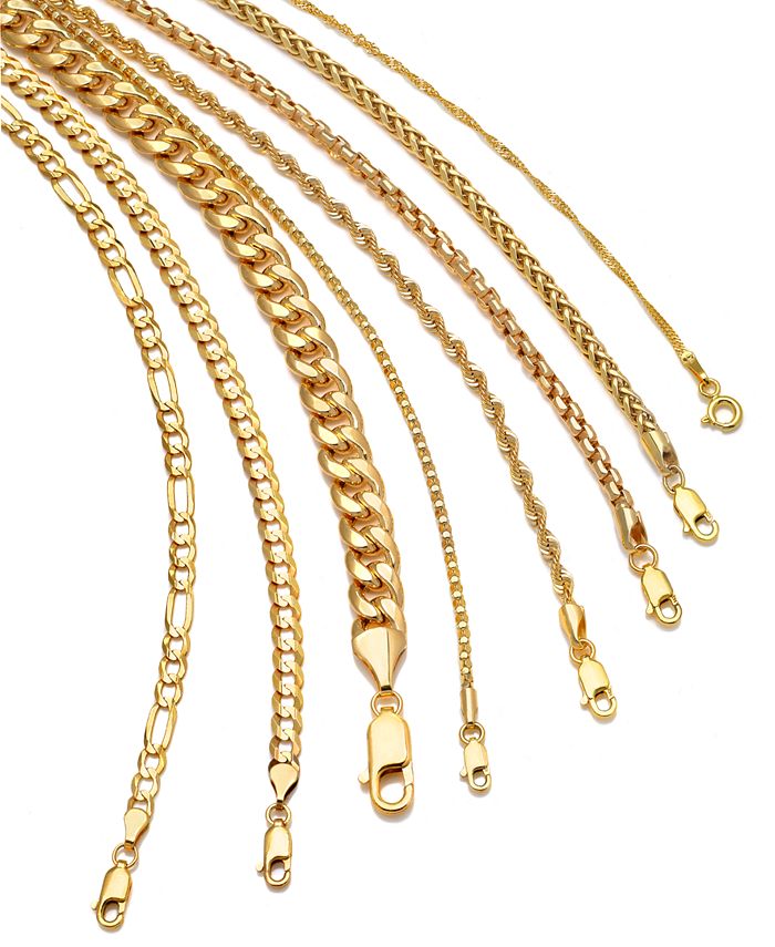 Macy's - 14k Gold Necklace, 18" Singapore Chain