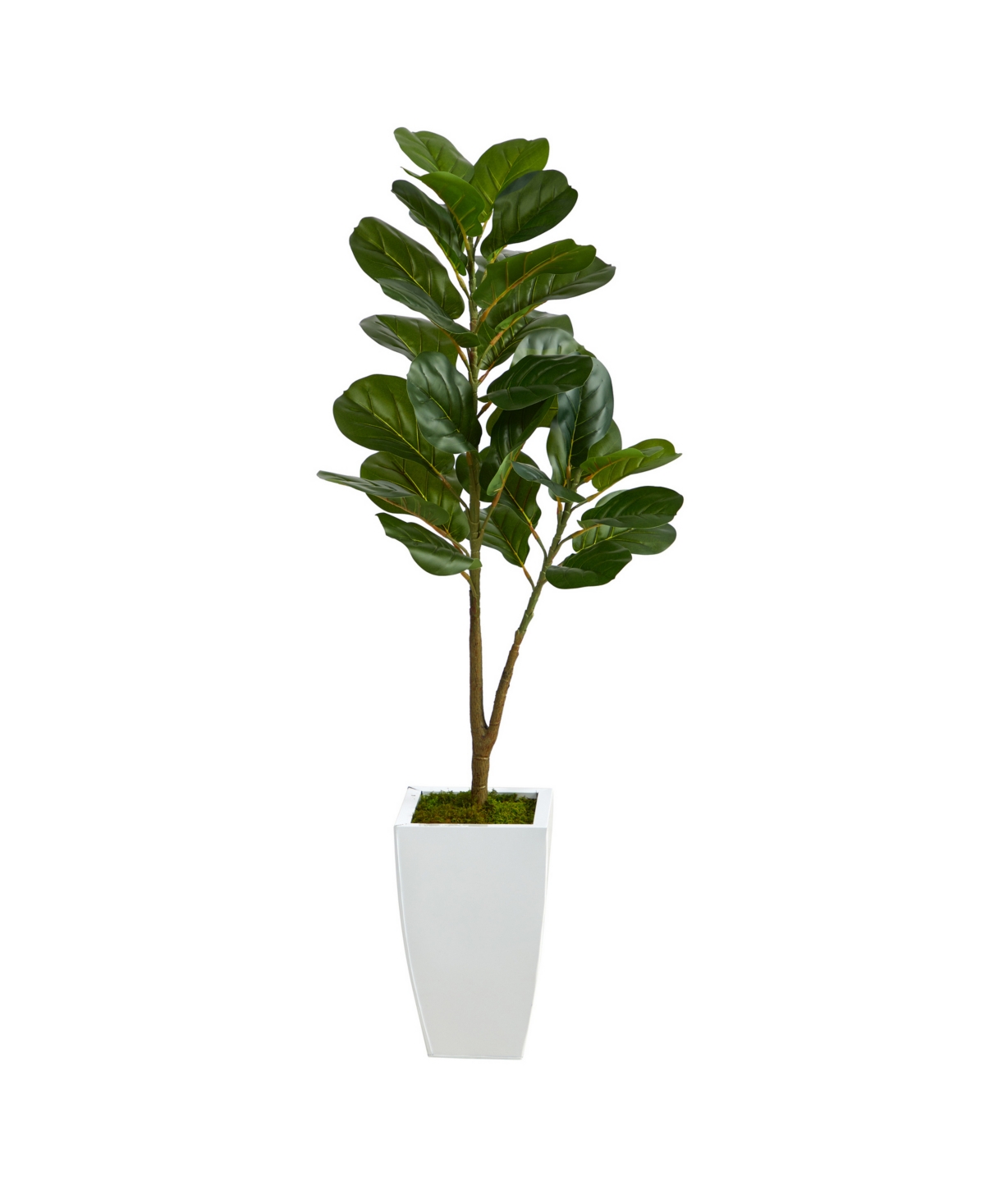 4' Fiddle Leaf Fig Artificial Tree in Metal Planter - Green