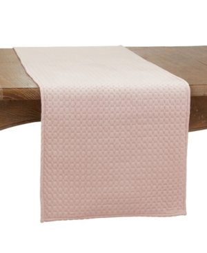 Saro Lifestyle Long Table Runner With Pinsonic Velvet Design, 72" X 16" In Open Pink