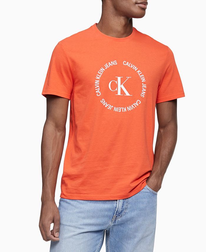 Calvin Klein Men's Circle Monogram Logo Crewneck T-shirt & Reviews - T ...