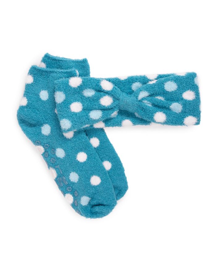 MUK LUKS Women's Aloe Infused Socks and Headband Set, 2 Piece - Macy's
