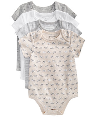 First Impressions Baby Boys & Girls Safari Cotton Bodysuits Set ...