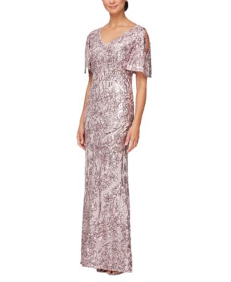 Photo 1 of Alex Evenings Women's Sequin Embellished Split-Sleeve Gown, size 14