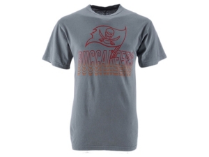 Authentic Nfl Apparel Men's Tampa Bay Buccaneers Logo Fade T-shirt In Gray