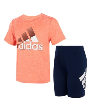 ADIDAS ORIGINALS ADIDAS LITTLE BOYS SHORT SLEEVE IN MOTION T-SHIRT AND SHORTS, SET OF 2
