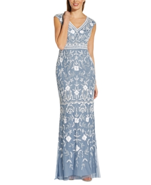 ADRIANNA PAPELL BEADED MERMAID GOWN