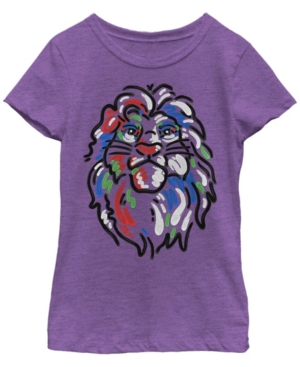 Big Girls Lion King Simba Paint Short Sleeve T-shirt