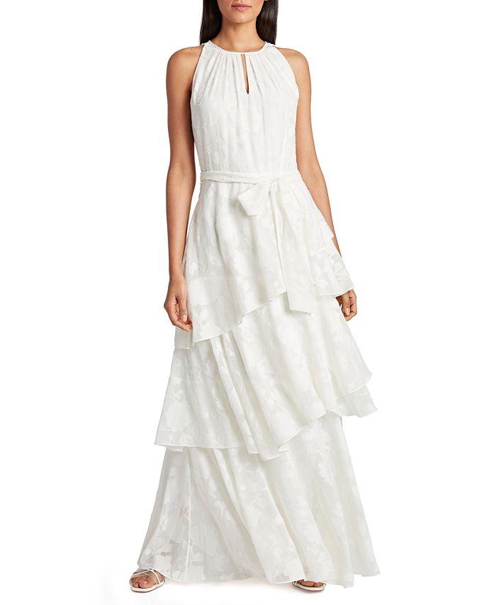 Tahari ASL Tiered Chiffon Gown Macy s