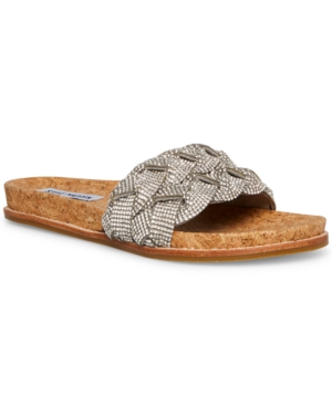Steve Madden Women's Derya-r Braided Slide Sandals In Rhinestone