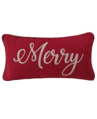 Levtex Yuletide Merry & Christmas Decorative Pillow, 12" x 24"