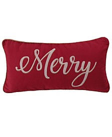 Home Yuletide Merry Decorative Pillow, 12" x 24"