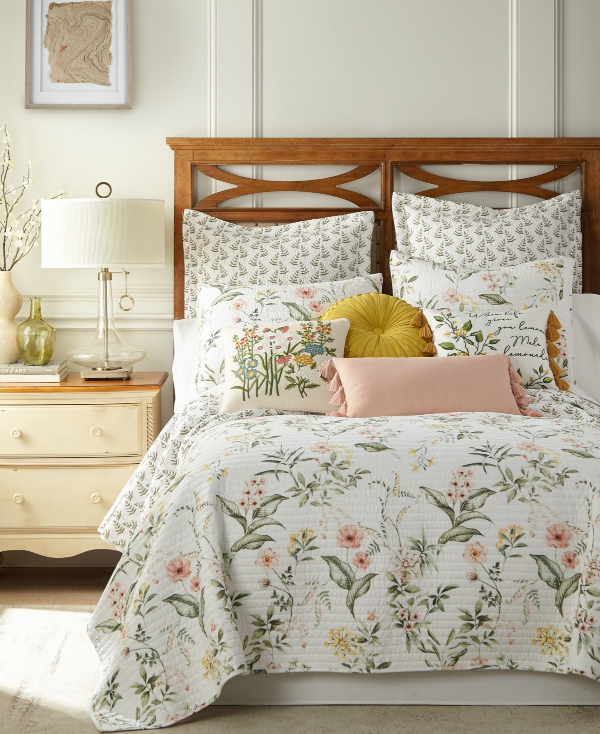 Levtex Viviana Tossed Fern 2-pc. Sham Set, European In Multi