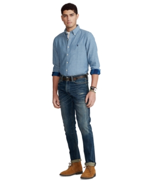 Polo Ralph Lauren Men's Big & Tall Indigo Double-Faced Shirt