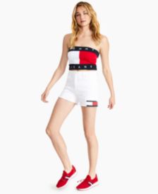 Flag Frayed-Hem Denim Shorts