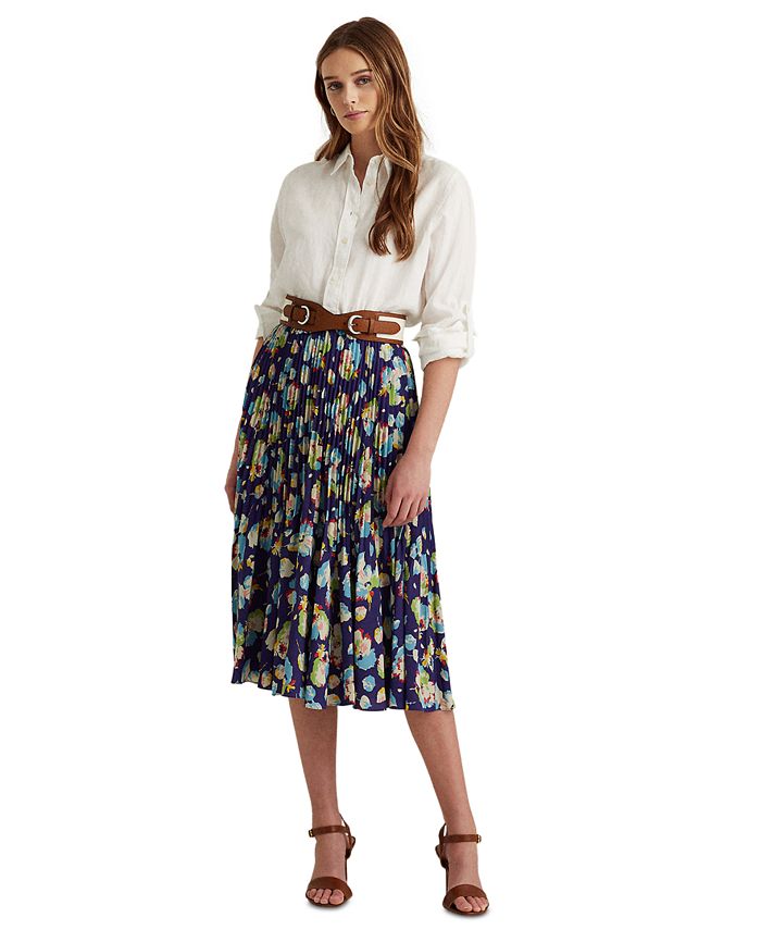 Lauren Ralph Lauren Floral Pleated Georgette Midi Skirt & Reviews 