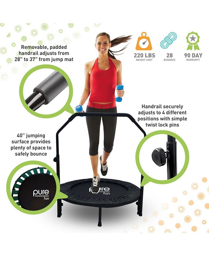 Pure Fun Bungee Exercise Trampoline with Adjustable Handrail Macy