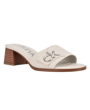 Calvin Klein Women's Amber Logo Block Heel Dress Sandals Women's Shoes