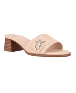 Calvin Klein Women's Amber Logo Block Heel Dress Sandals Women's Shoes