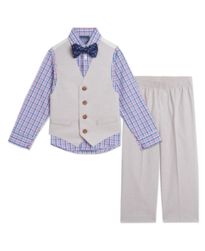 Little Boys Heather Check Vest 4-piece Set