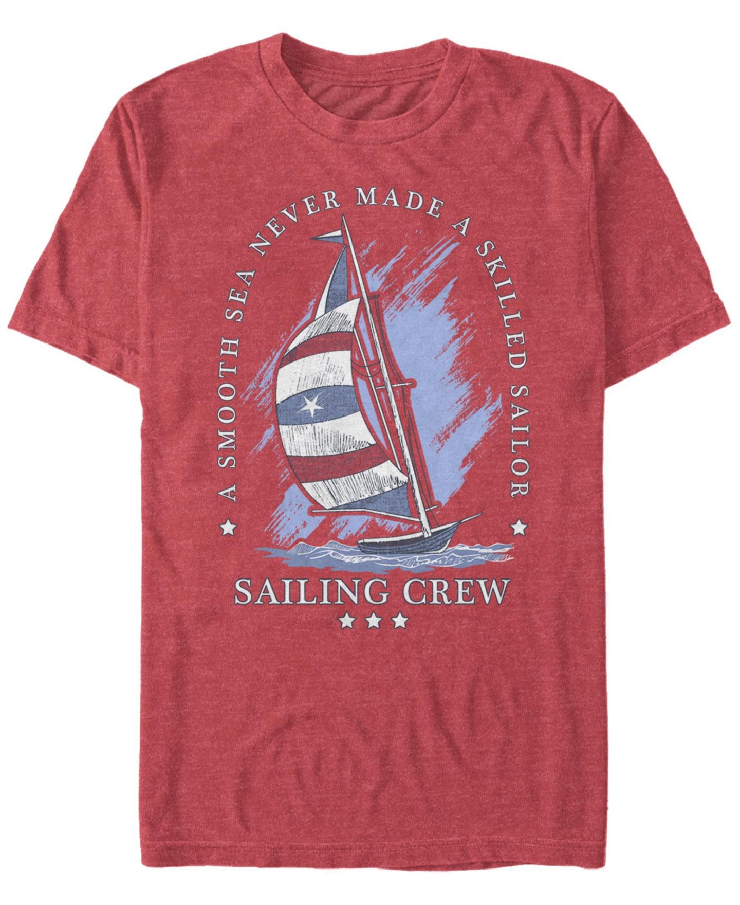 Мужская футболка Fifth Sun Sail Americana Short Sleeve Crew, цвет: Красный меланжевый — фото 1