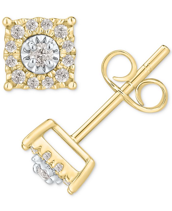 Macy's Men's Diamond Cluster Stud Earrings (1/5 ct. t.w.) - Macy's