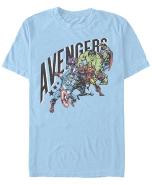 Fifth Sun Men's Pastel Avengers Short Sleeve Crew T-shirt In Light Blue